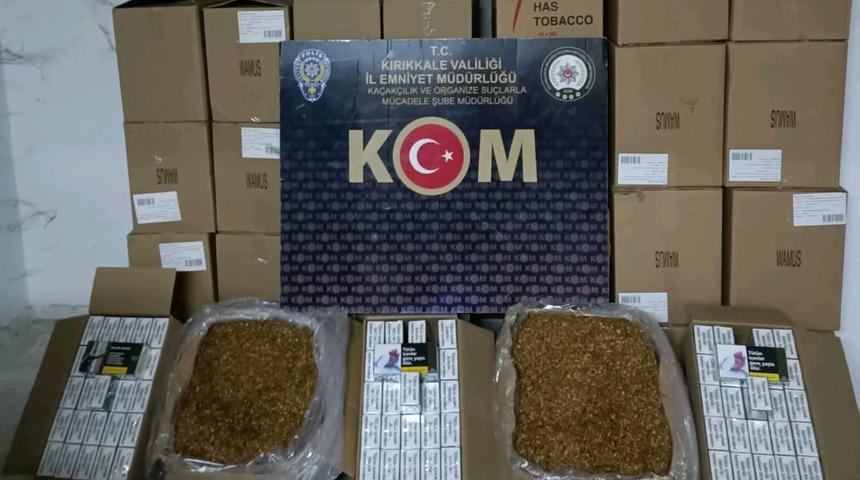 Kırıkkale'de bir evde 596 bin 320 makaron ele geçirildi