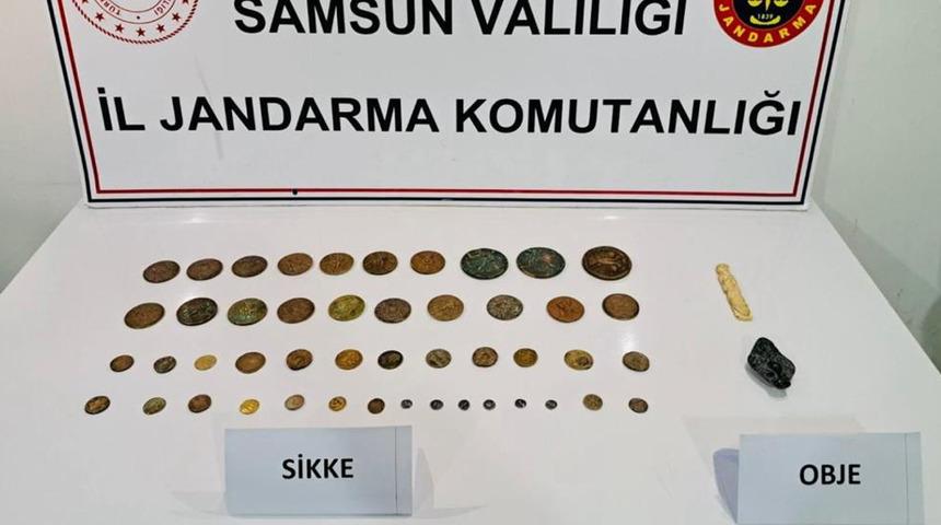 Samsun'da 47 adet sikke ele geçirildi