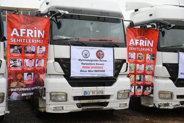 Afrin’e 5 Tır insani yardım