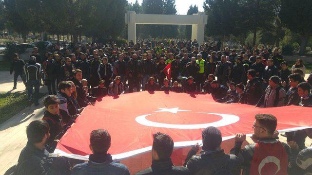 Motosiklet tutkunlarından Afrin'deki Mehmetçikler'e destek