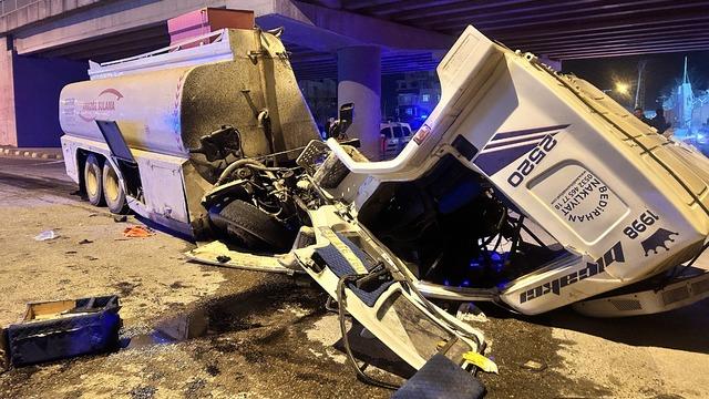 Fren arızası meydana gelen arazöz dehşeti yaşattı: 1 ölü, 1 ağır yaralı