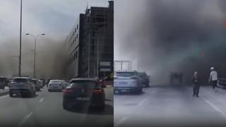 İstanbul'da tadilatı yapılan yurt binasında korkutan yangın