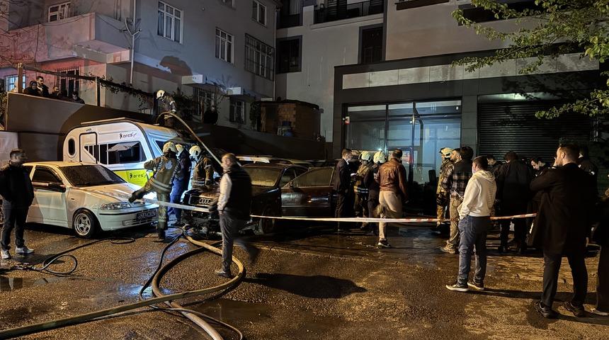 Tuzla'da cipte çıkan yangın 5 araca sıçradı! Kundaklama şüphesi