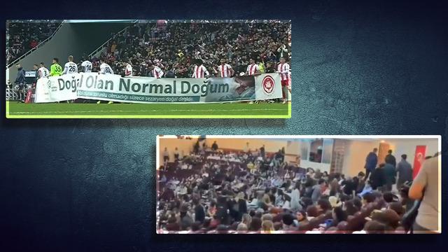 Sivasspor pankartıyla tartışmaların odağına oturan ifade! Üniversite öğrencilerinden 'Doğal Doğum' sempozyumuna tepki! Başhekim kürsüye gelince salonu terk ettiler