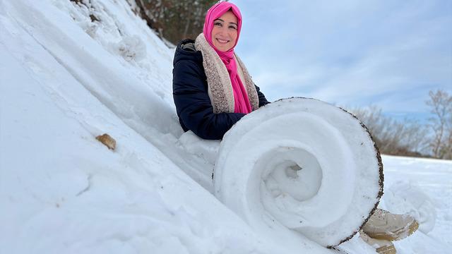 Doğada nadir görülüyor: Amasya'da Nisan'da ‘kar ruloları' oluştu! 