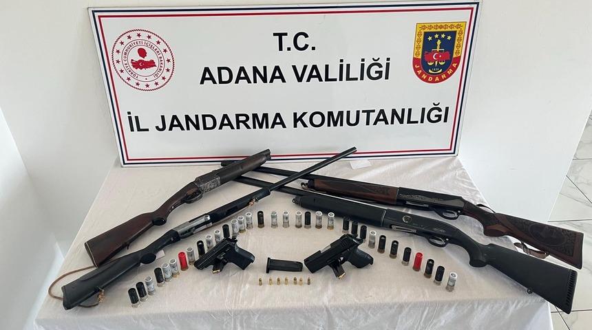 Adana'da ruhsatsız 6 silah ele geçirildi