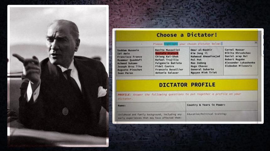 Kanada'daki lise ödevinde skandal! Atatürk'ün adını dikdatörler listesine koydular