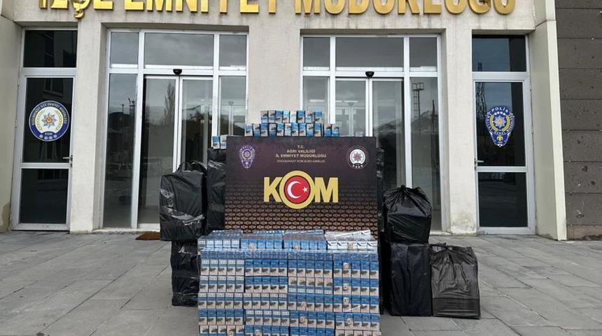 Ağrı’da 10 bin paket kaçak sigara ele geçirildi! 2 kişi gözaltına alındı