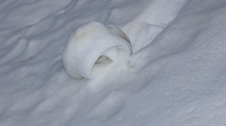 Doğada ender oluşuyor! Kar ruloları Amasya'da tekrar görüldü