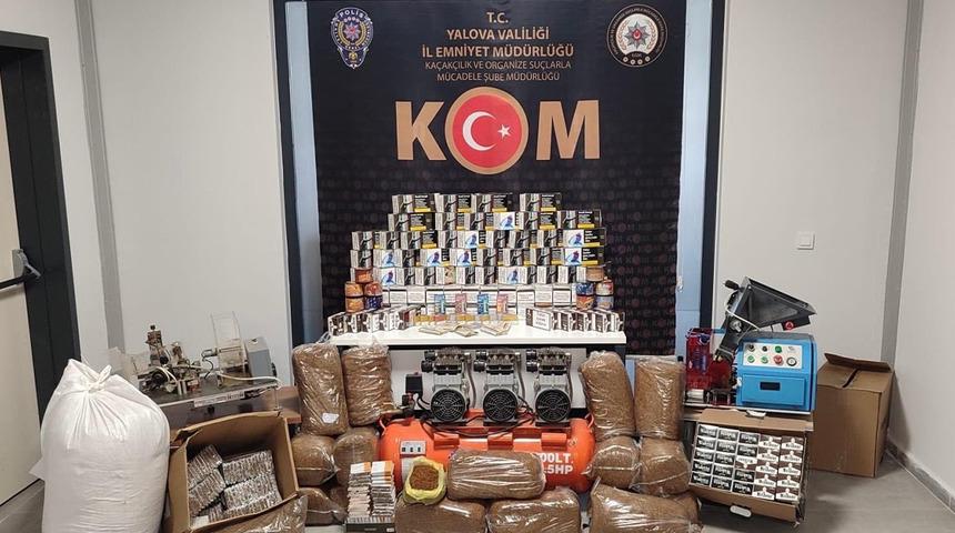 Yalova’da kaçak tütün operasyonu! 8 kişi gözaltına alındı