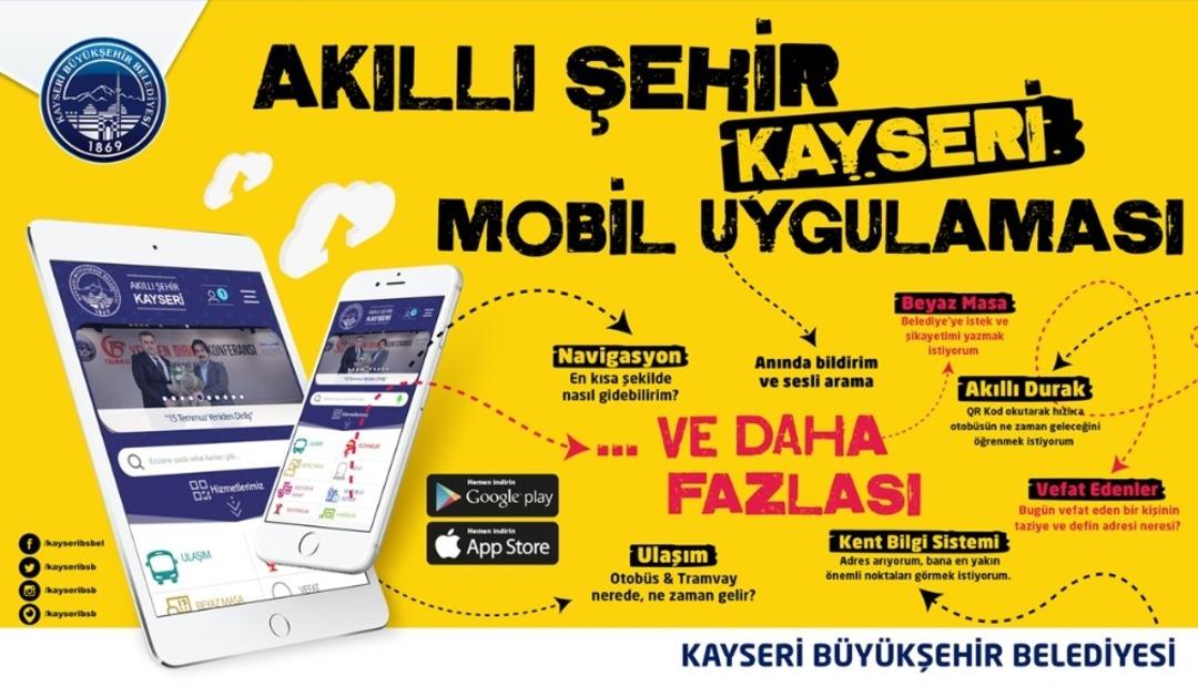 &rsquo;Akıllı Şehir Kayseri&rsquo; mobil uygulaması kullanılmaya başlandı