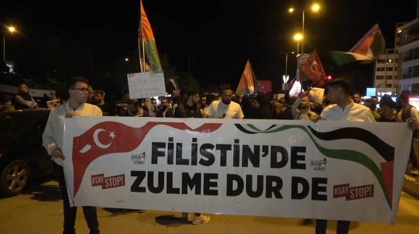 Kilis'te Filistin için dayanışma yürüyüşü düzenlendi