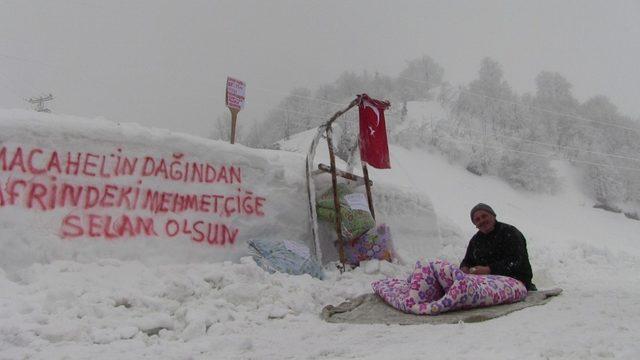 Bin 860 rakımlı Macahel zirvesinden Afrin’deki Mehmetçiklere anlamlı mesaj