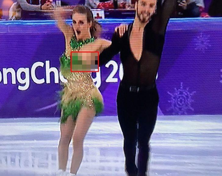 Gabriella Papadakis'in yarış sırasında kıyafeti koptu! G3