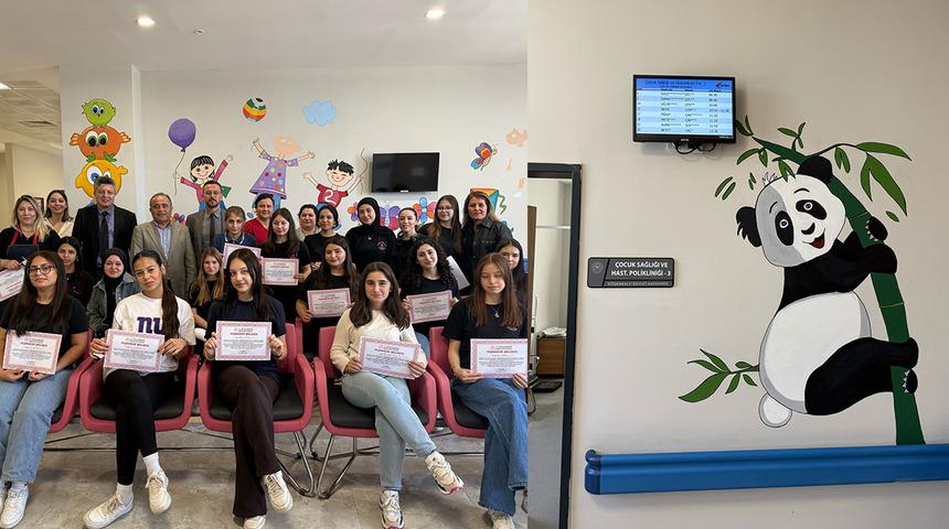 Hastane koridorları sanatla şenlendi