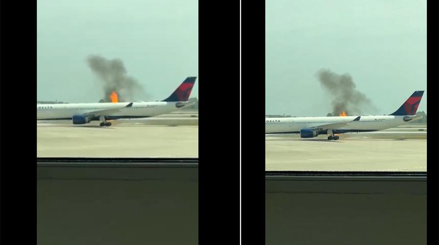 ABD'de yolcu uçağı birden alev aldı! 282 yolcu tahliye edildi, işte o anlar...