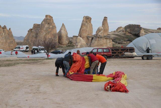 Kapadokya’da balon uçuşları iptal edildi