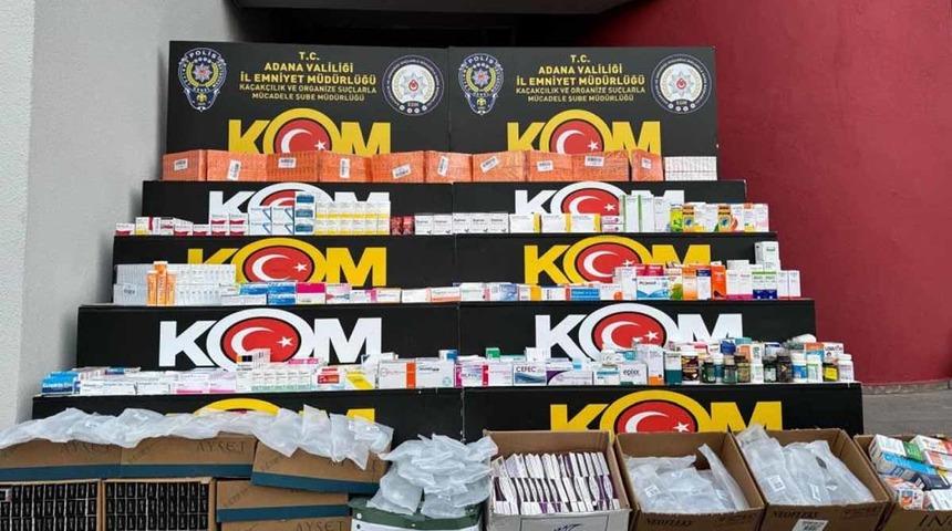 Adana'da yasa dışı ilaç operasyonu! Binlerce tıbbi ürün ele geçirildi