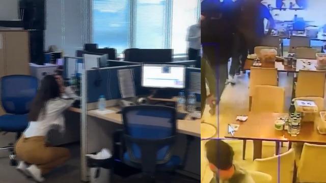 Masaları bırakıp kaçtılar, ofis de yerinde duramadı