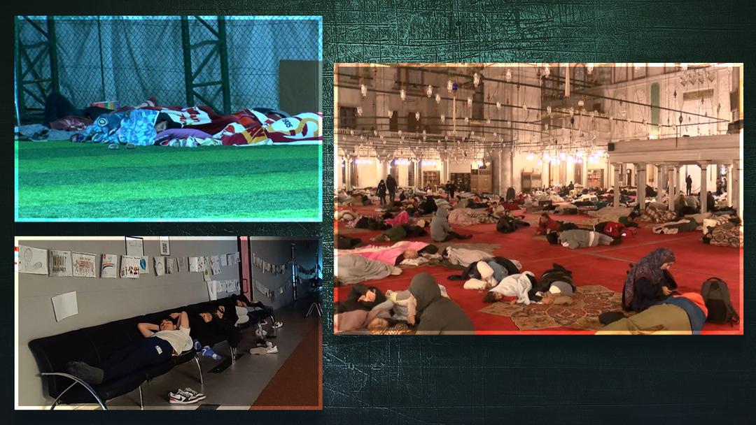İstanbul depremi sonrası geceyi camiler, spor salonları ve parklarda ge&ccedil;irdiler