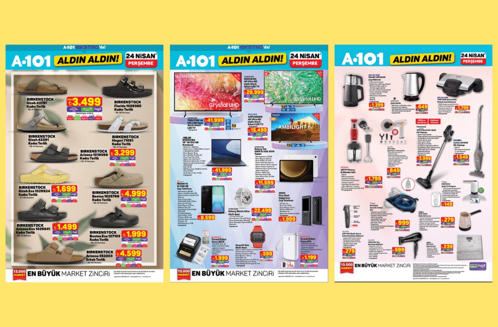A101'e Birkenstock terlikler geliyor! İşte 24 Nisan 2025 A101 Aldın Aldın Kataloğu