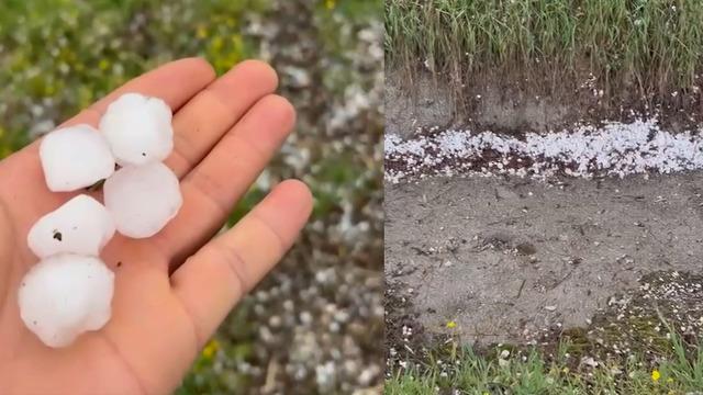 Meteoroloji 'sarı' kodla uyarmıştı! Çorum'da sağanak yağışla birlikte ceviz büyüklüğünde dolu yağdı