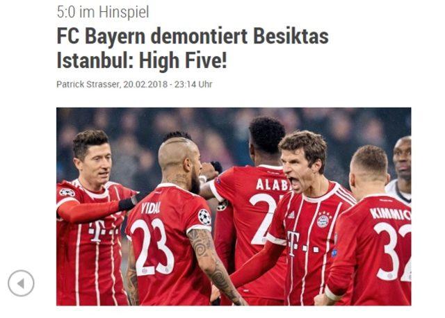Alman basınında Bayern Münih - Beşiktaş maçı yorumları