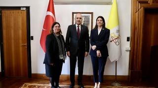 TBMM Başkanı Kurtulmuş, Türkiye’nin Vatikan Büyükelçiliği’ni ziyaret etti