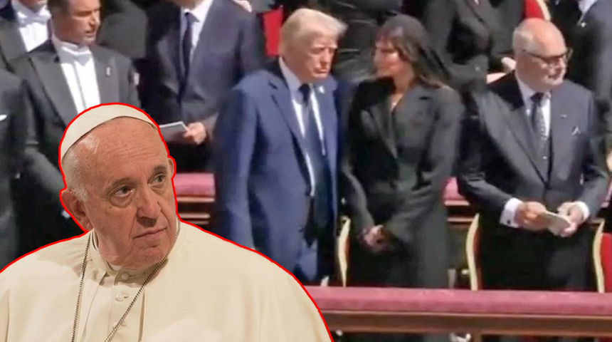 Papa Francis'in cenaze t&ouml;renine katılmıştı! Donald Trump'ın yaptığı hareket ve kıyafeti tepki &ccedil;ekti! 