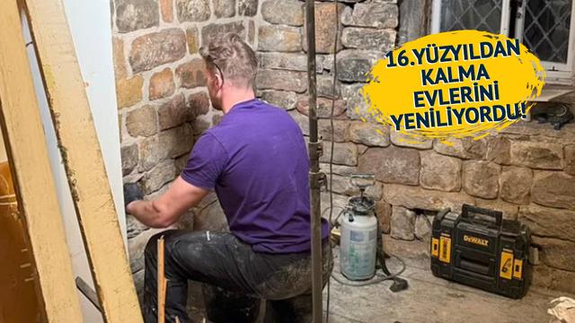 16. yüzyıldan kalma evlerini yeniliyordu! Duvarın içinde korkunç bir cisim buldu! Evlerinin yanında ise...