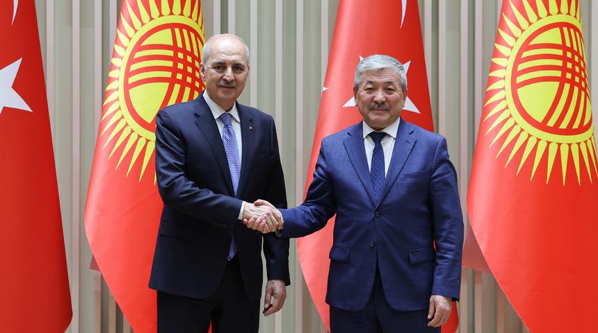 TBMM Başkanı Kurtulmuş, Kırgızistan Bakanlar Kurulu Başkanı Kasımaliyev ile görüştü