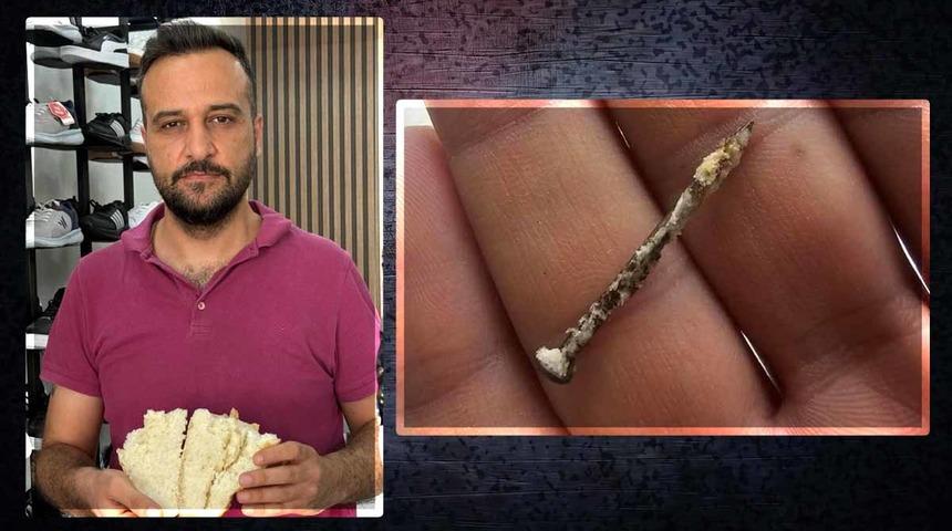 Kahvaltı yapmak isteyen aile neye uğradığını şaşırdı! Ekmeğin içinden çıkan çiviyi ekiplere teslim ettiler: "Kötü sonuçlar olabilirdi"