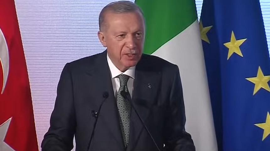 Cumhurbaşkanı Erdoğan Türkiye-İtalya İş Forumu'nda: "İtalya ile Türkiye arasında 40 milyar dolarlık ticaret hedefi belirledik" 