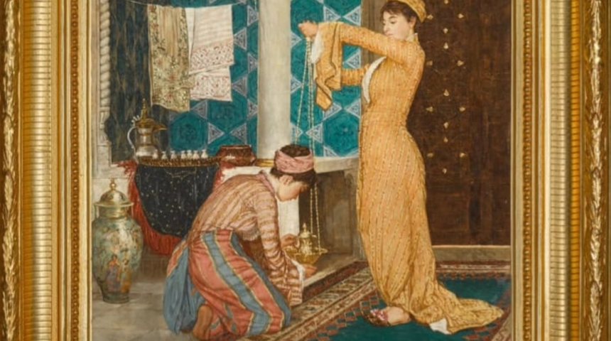 Osman Hamdi Bey'in 'kayıp' tablosu rekor fiyata satıldı! Topkapı Sarayı'ndaki haremi anlatıyordu