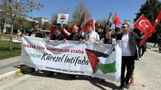 Tekirdağ'da üniversite öğrencileri Filistin'e destek için yürüdü