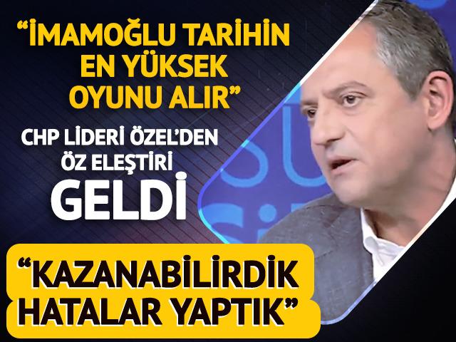 Özgür Özel'den öz eleştiri geldi: "Kazanabilirdik, hata yaptık"