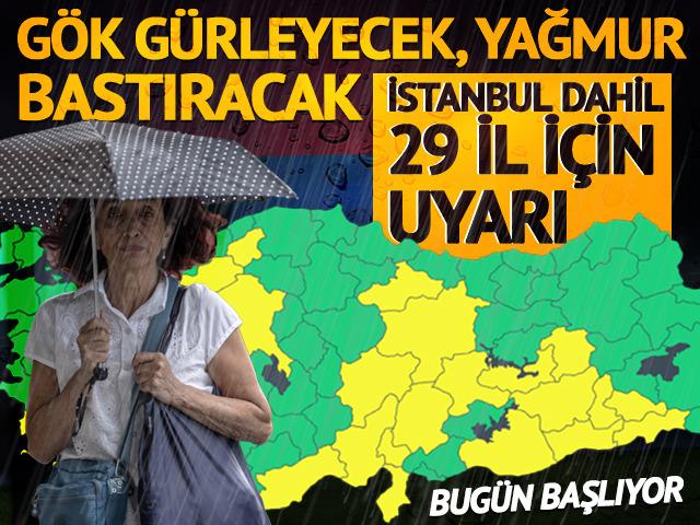 Gök gürleyecek, yağmur bastıracak! Bugün başlıyor