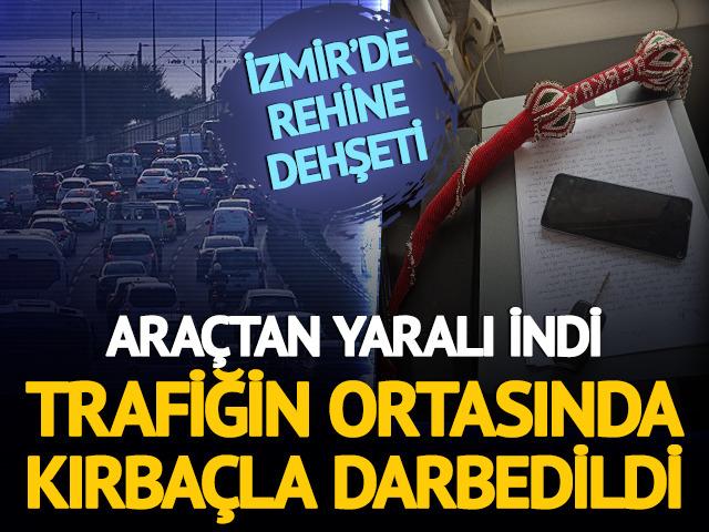 Can havliyle atladığı otomobilden inen kişiler kırbaçla dövdü! İzmir'de trafiğin ortasında korkunç olay