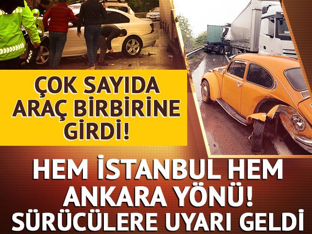 Anadolu Otoyolu'nda 4 saatte 7 kaza! Çok sayıda araç birbirine girdi: Sürücüler için uyarı geldi