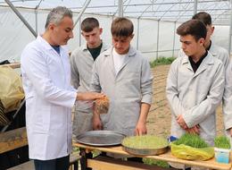 Öğrenciler topraksız tarımla elde ettikleri yeşil yemle hayvancılıkta maliyeti düşürmeyi hedefliyor