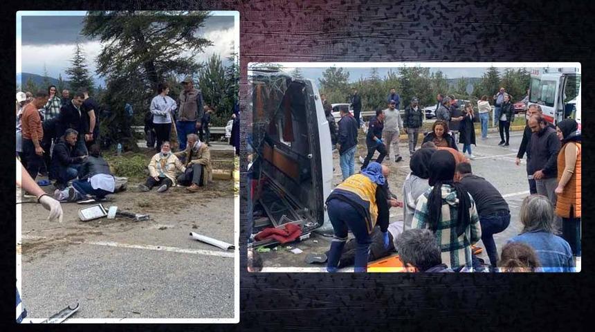 Isparta'da can pazarı: Yolcu midibüsü devrildi! Çok sayıda yaralı var