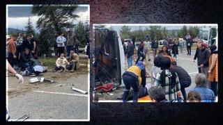 Isparta'da can pazarı: Yolcu midibüsü devrildi! Çok sayıda yaralı var