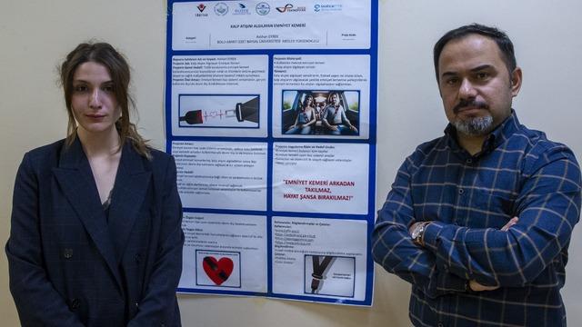 Bolu'da üniversite öğrencisi akıllı emniyet kemeri projesi geliştirdi
