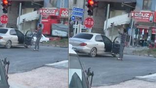 Yer: Yozgat! Alkollü şahıs aracından indi, trafikte dans etti: O anlar kameraya böyle yansıdı