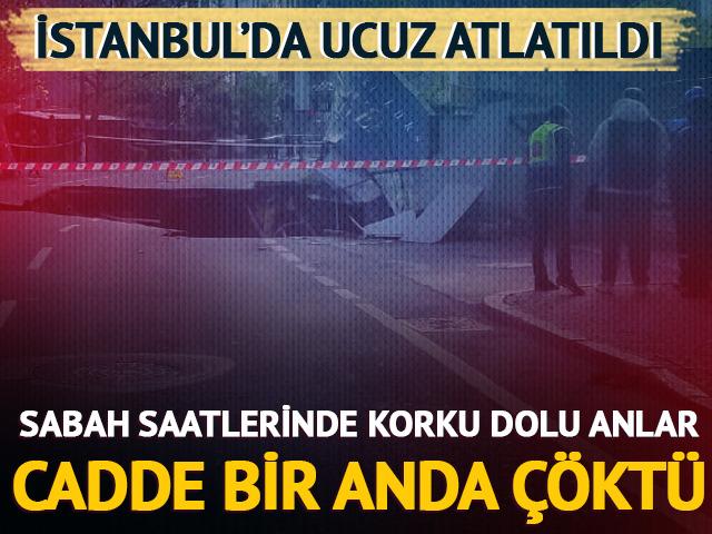 SON DAKİKA | İstanbul'da çok ucuz atlatıldı! Sarıyer'de yol çöktü, cadde trafiğe kapatıldı