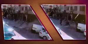 Deprem sonrası İstanbul'da bir binanın balkonu çöktü