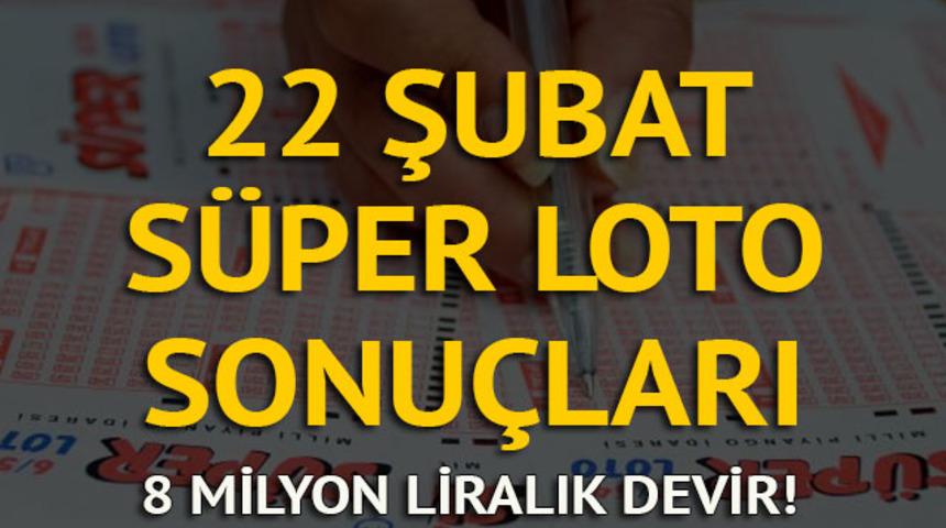 Süper Loto sonuçları - 22 Şubat Süper Loto sonucu: Süper Loto'da tahminler yine tutmadı, ikramiye 8.5 milyon TL!