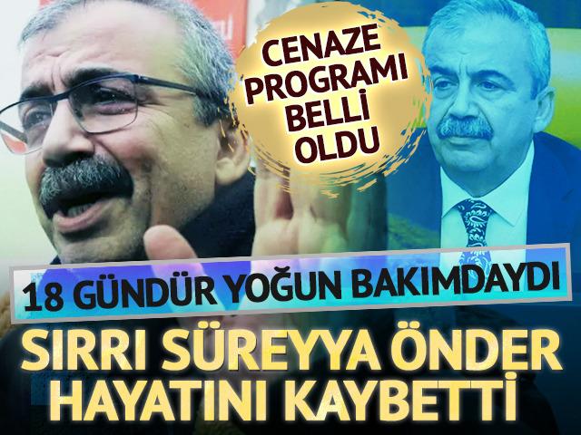 Sırrı Süreyya Önder hayatını kaybetti! Cenaze programı da belli oldu