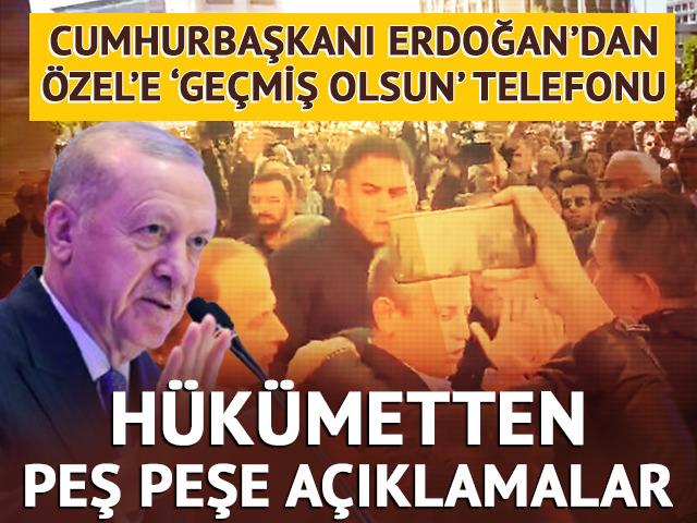 Özgür Özel'e saldırı sonrası peş peşe açıklamalar! Erdoğan'dan Özel'e geçmiş olsun telefonu