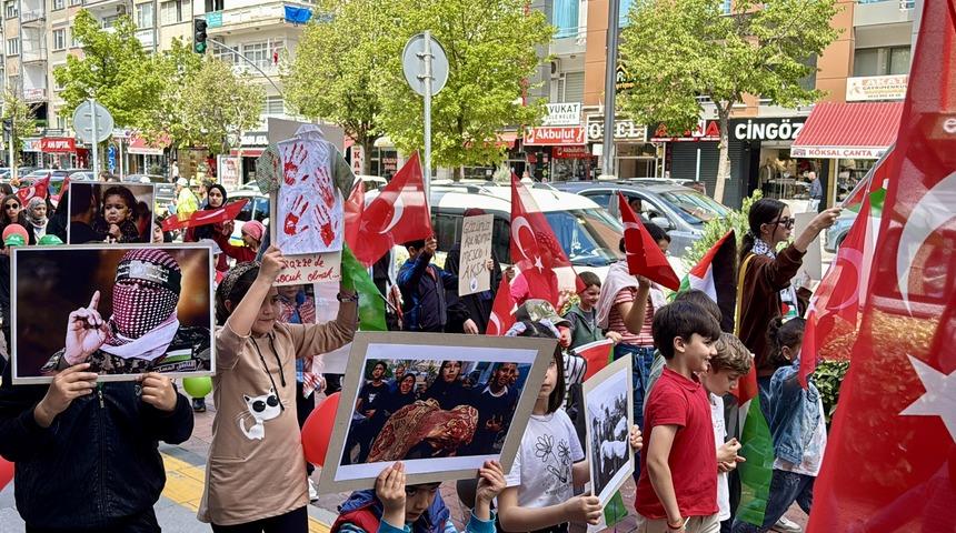 Kırşehir'de çocuklar Gazze'ye destek için yürüdü